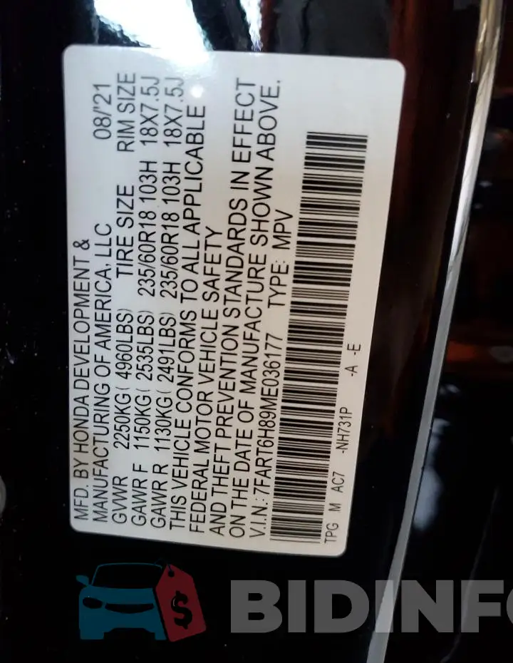 7FART6H89ME036177 Photo# 14