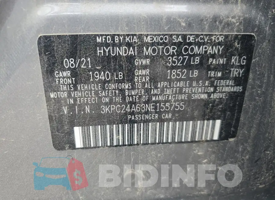 3KPC24A63NE155755 Photo# 12