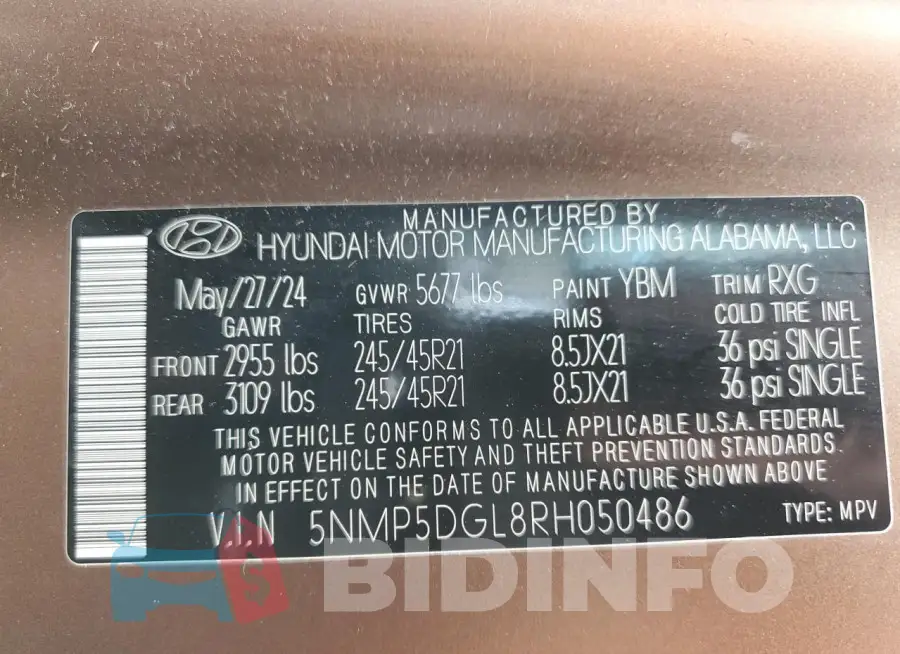 5NMP5DGL8RH050486 Photo# 14