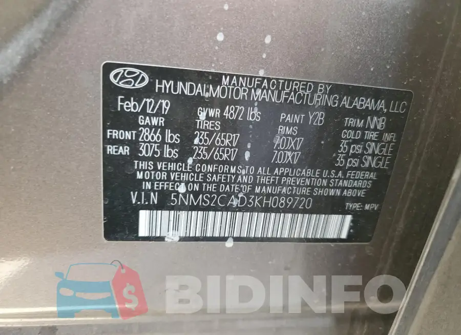 5NMS2CAD3KH089720 Photo# 12