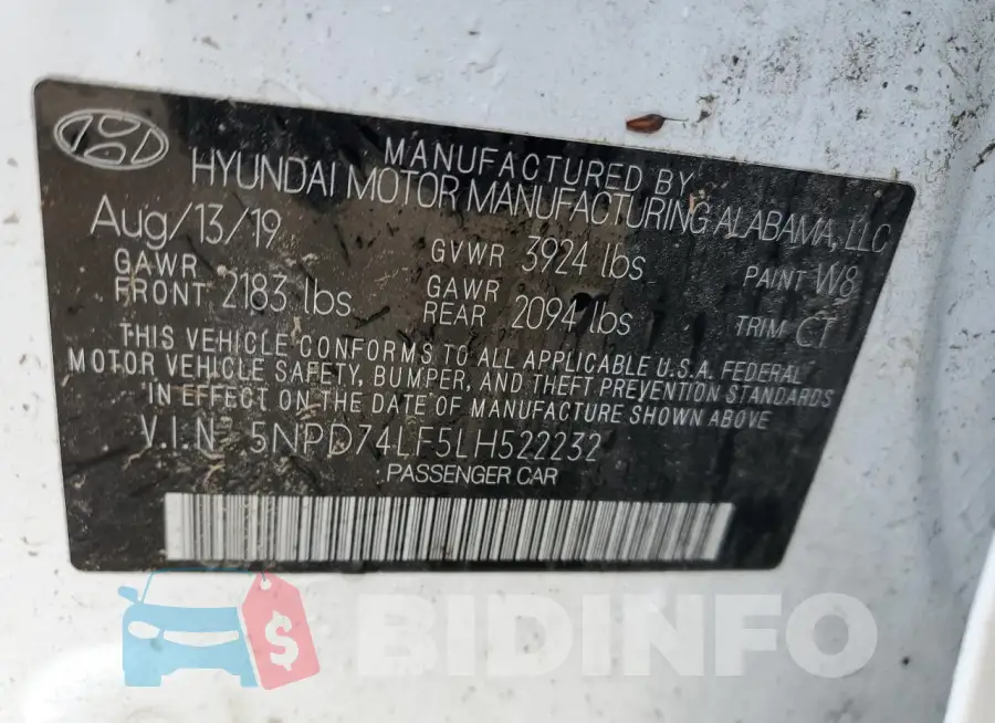 5NPD74LF5LH522232 Photo# 12