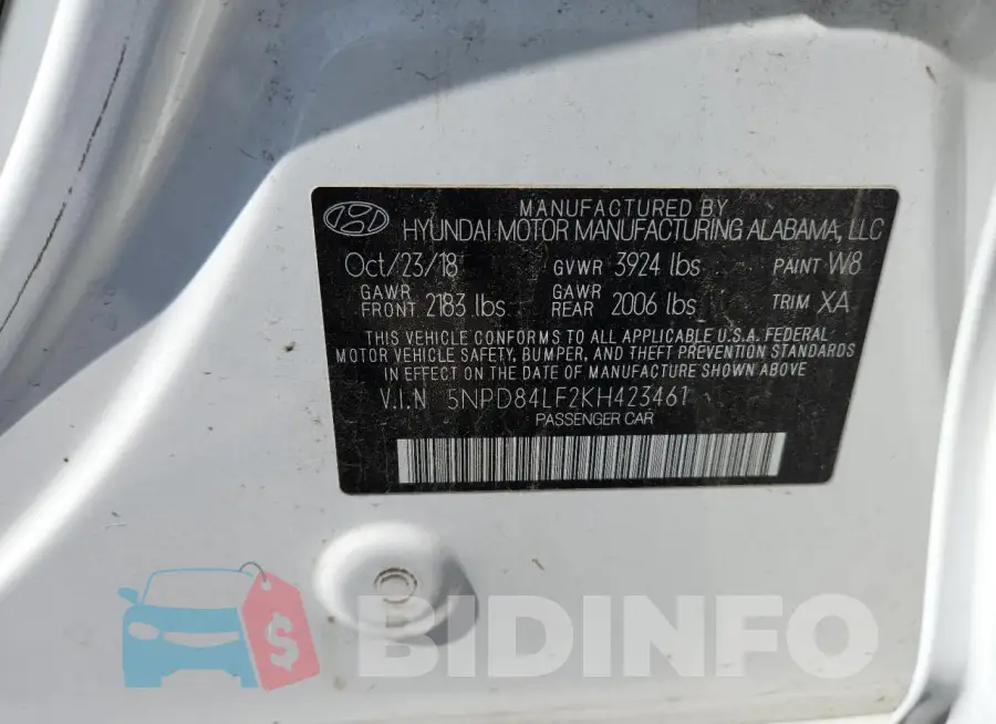 5NPD84LF2KH423461 Photo# 13