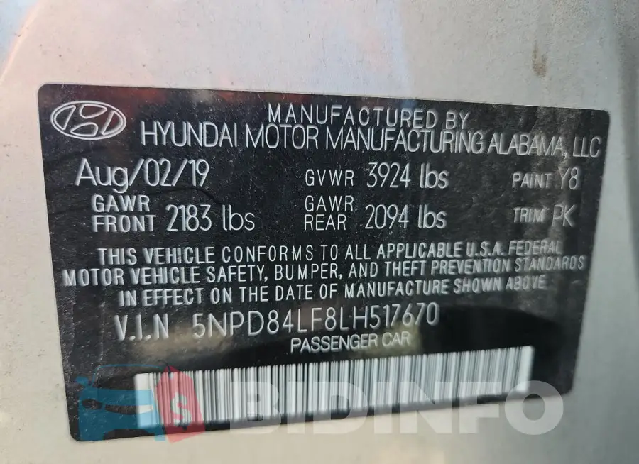5NPD84LF8LH517670 Photo# 12