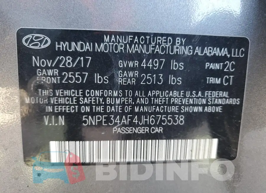 5NPE34AF4JH675538 Photo# 13
