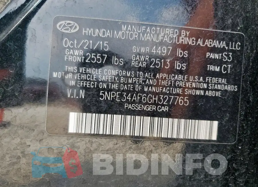 5NPE34AF6GH327765 Photo# 12