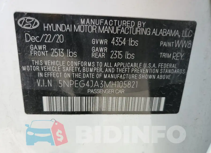 5NPEG4JA3MH105821 Photo# 12