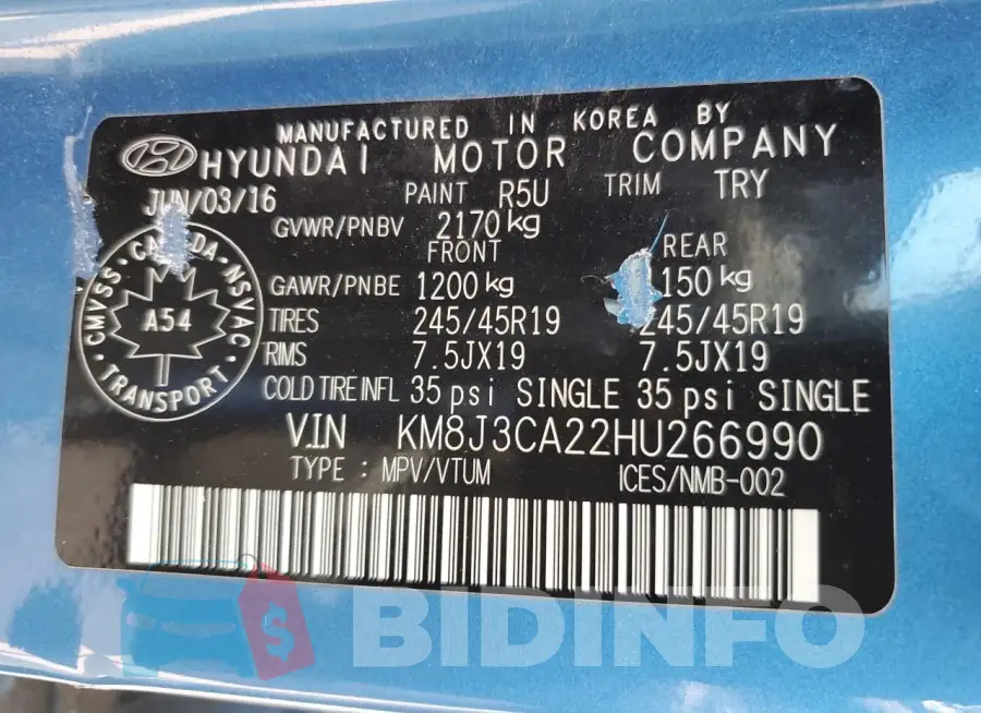 KM8J3CA22HU266990 Photo# 13