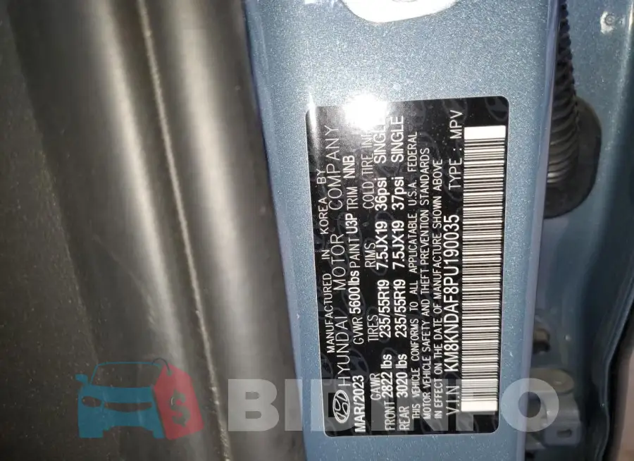 KM8KNDAF8PU190035 Photo# 14
