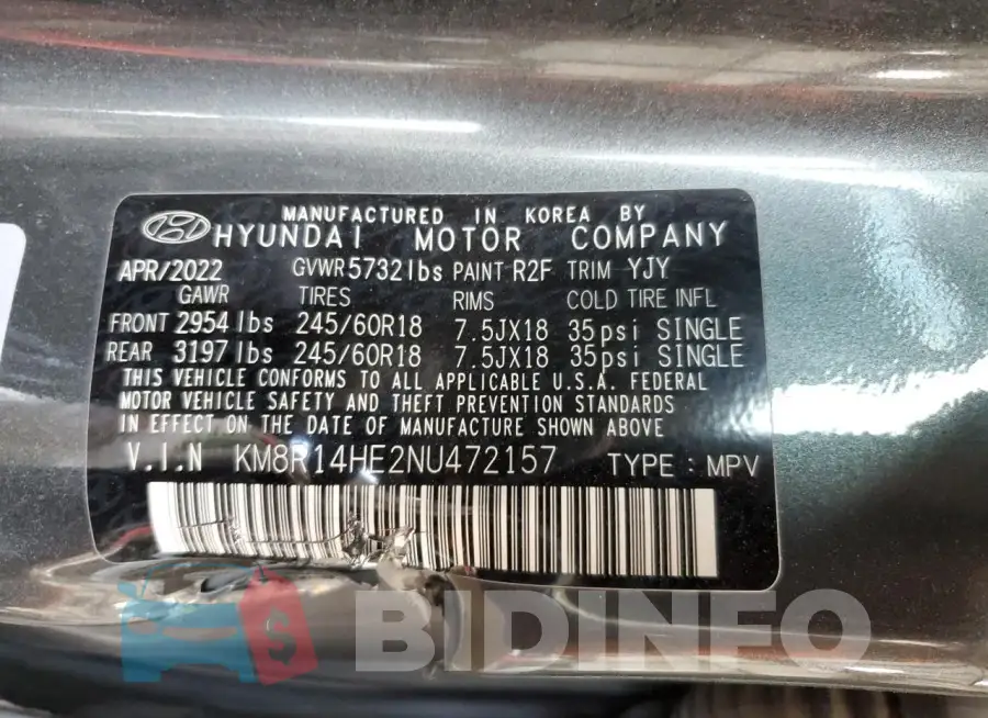 KM8R14HE2NU472157 Photo# 14