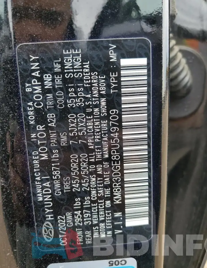KM8R3DGE8PU549709 Photo# 14
