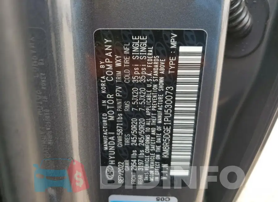 KM8R5DGE1PU530073 Photo# 14