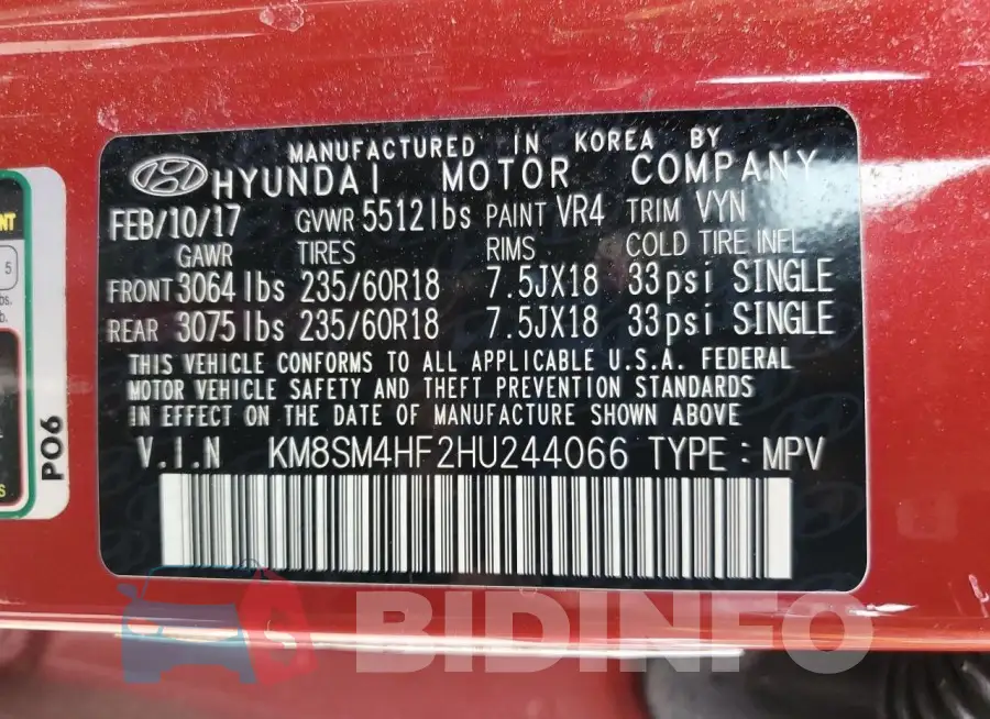 KM8SM4HF2HU244066 Photo# 13