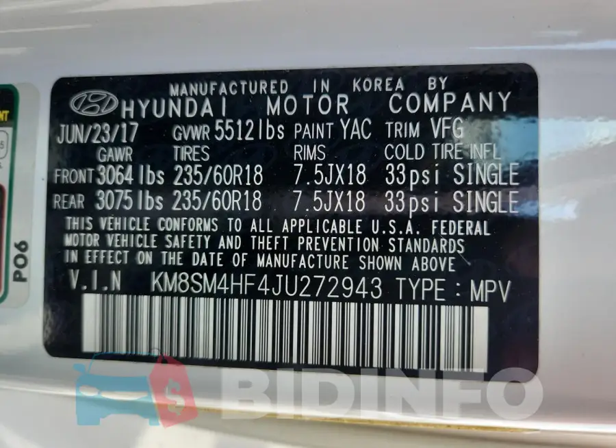 KM8SM4HF4JU272943 Photo# 13