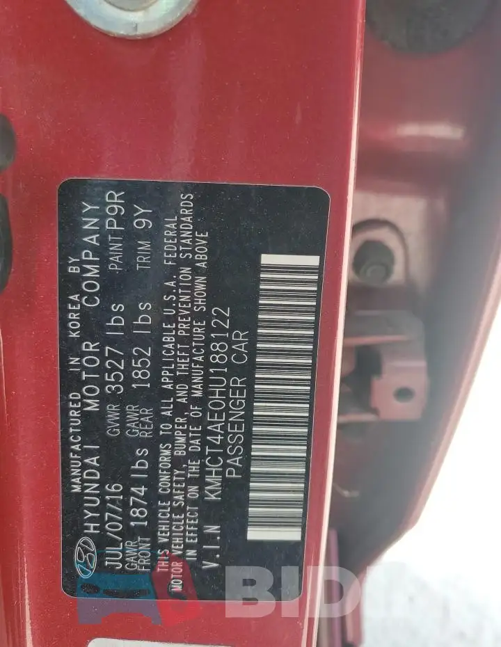 KMHCT4AE0HU188122 Photo# 12