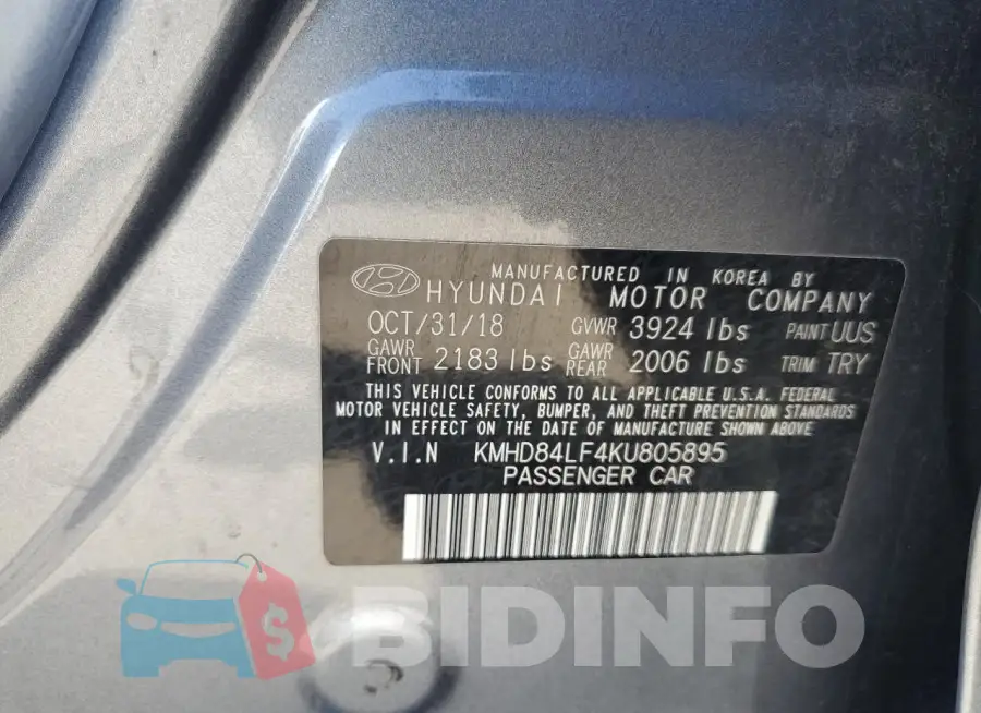KMHD84LF4KU805895 Photo# 12