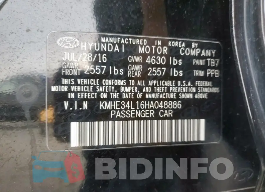 KMHE34L16HA048886 Photo# 12