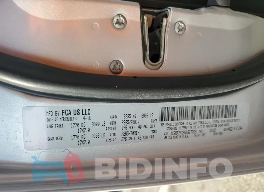 1C6RR7FG9GS327769 Photo# 13