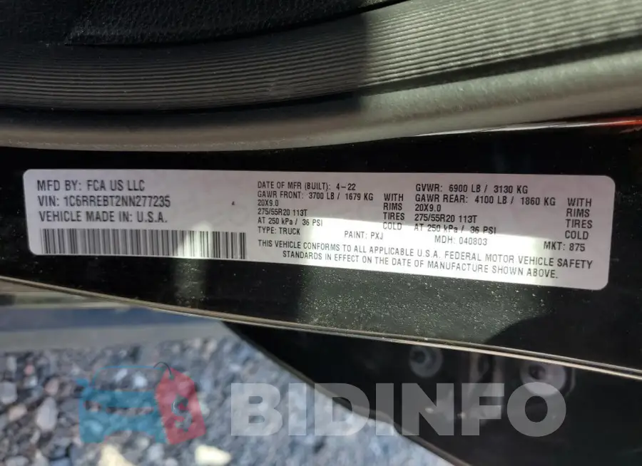 1C6RREBT2NN277235 Photo# 12