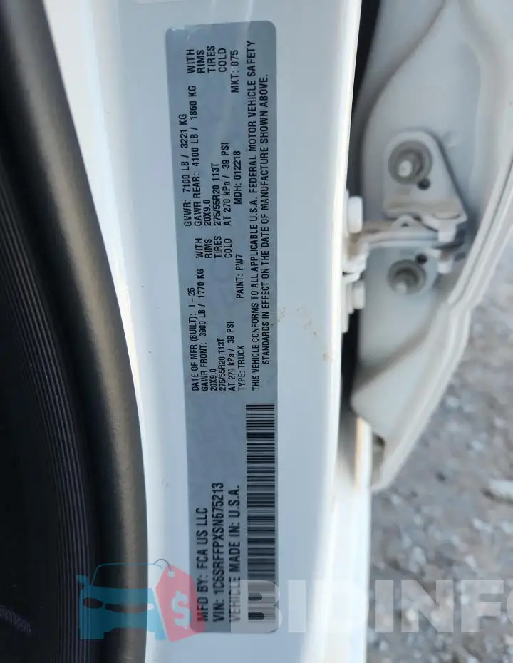 1C6SRFFPXSN675213 Photo# 12