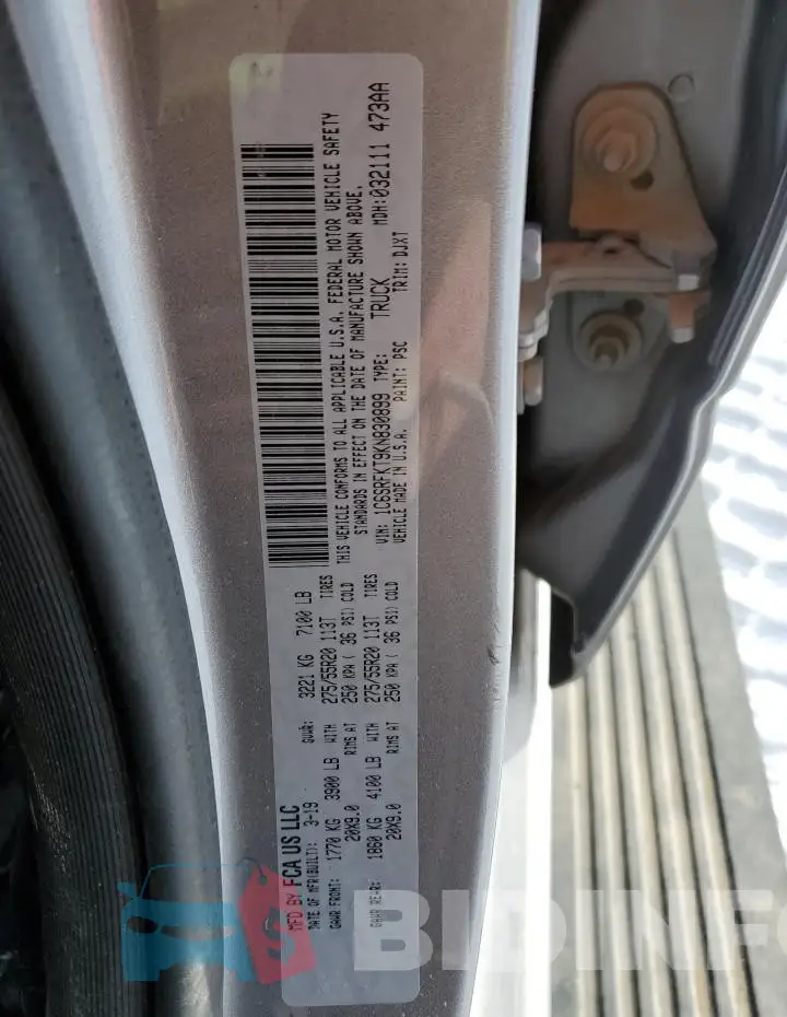 1C6SRFKT9KN830899 Photo# 13
