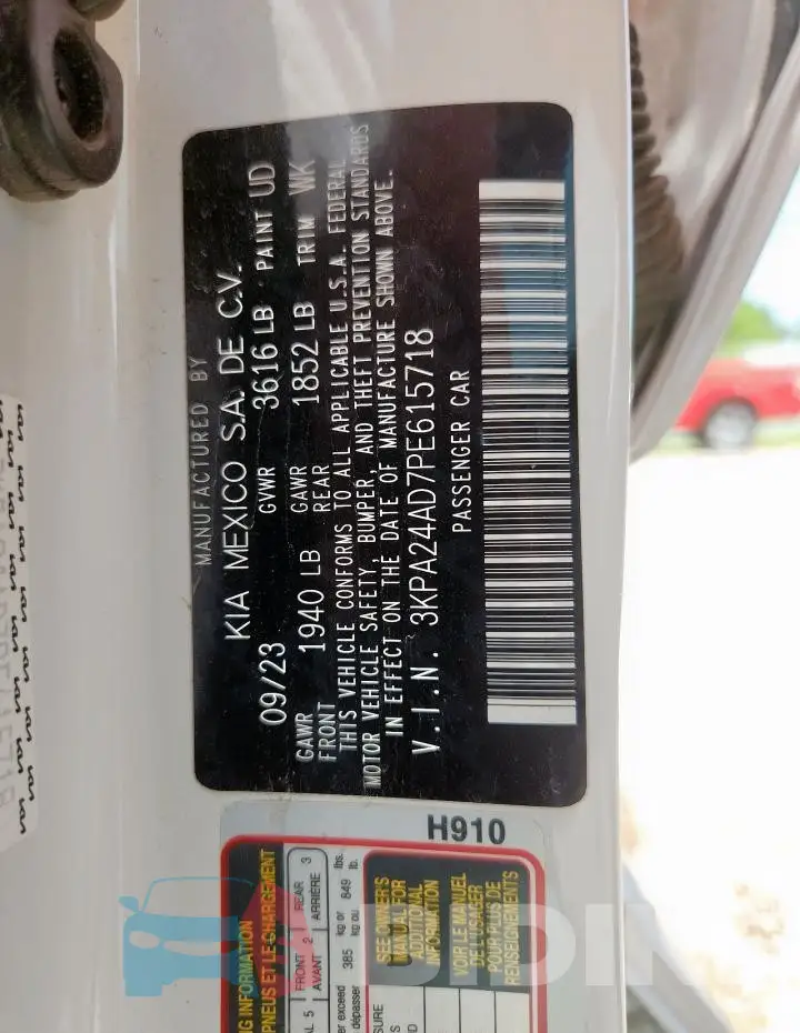 3KPA24AD7PE615718 Photo# 12
