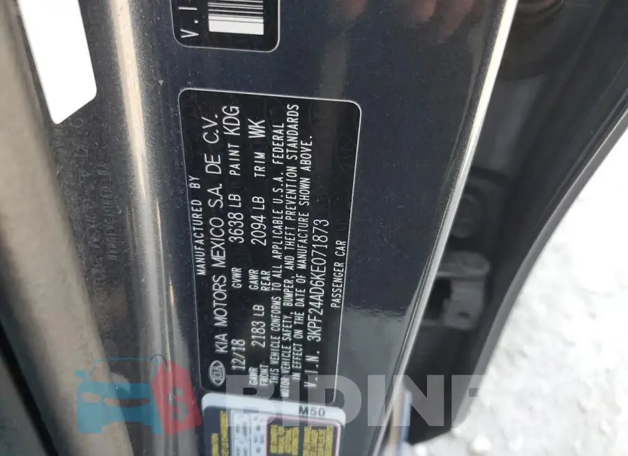 3KPF24AD6KE071873 Photo# 12