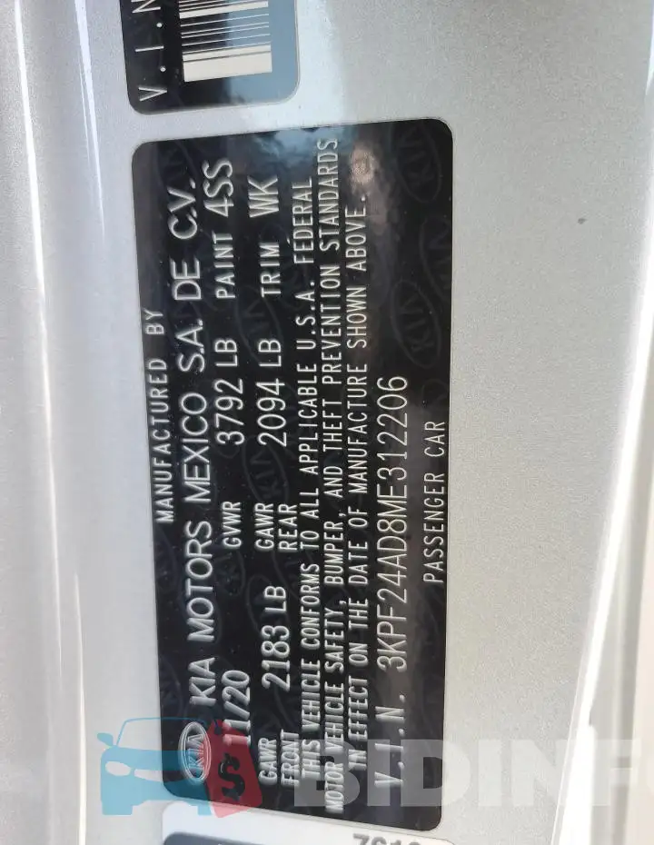 3KPF24AD8ME312206 Photo# 12