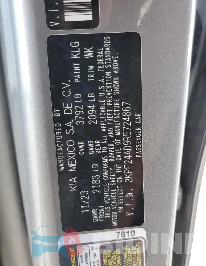 3KPF24AD9RE724867 Photo# 13