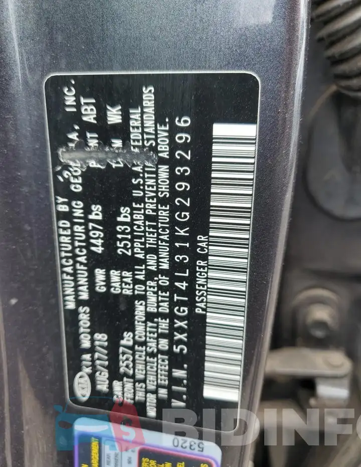 5XXGT4L31KG293296 Photo# 12