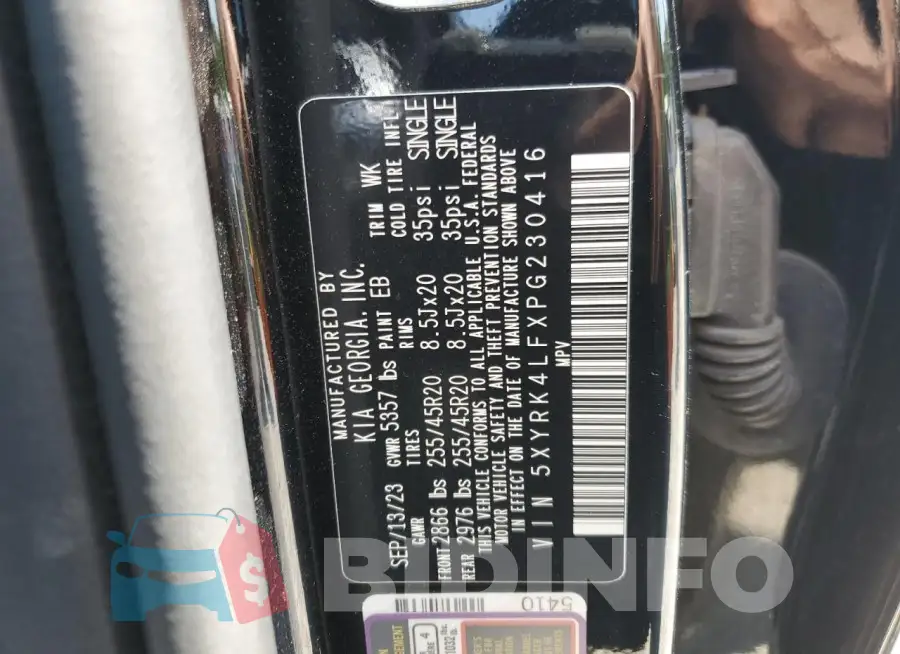 5XYRK4LFXPG230416 Photo# 13
