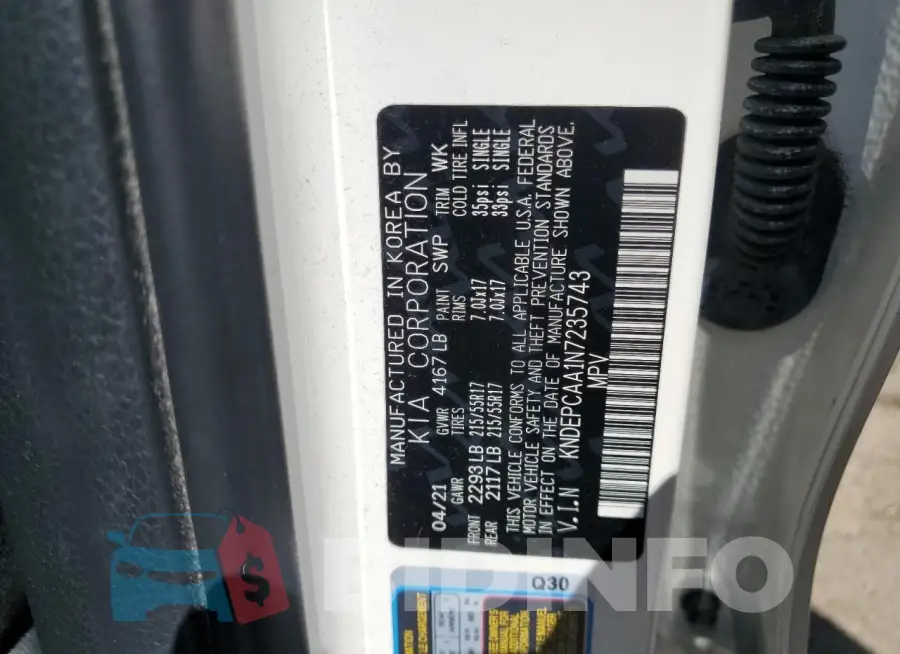 KNDEPCAA1N7235743 Photo# 14