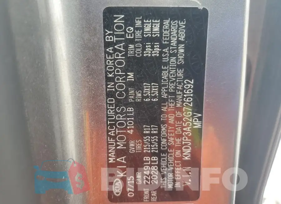 KNDJP3A52G7261692 Photo# 14