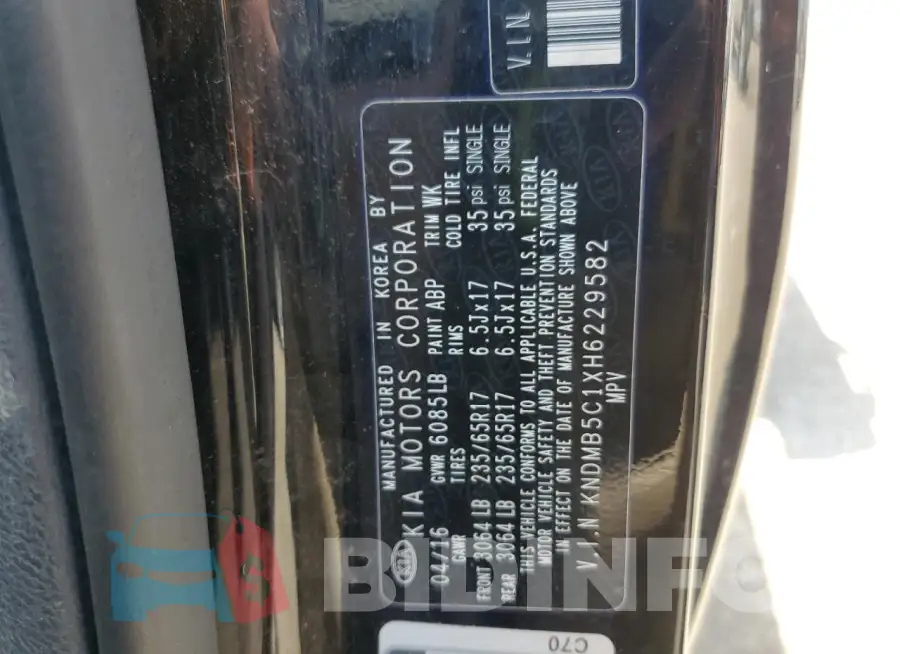 KNDMB5C1XH6229582 Photo# 13