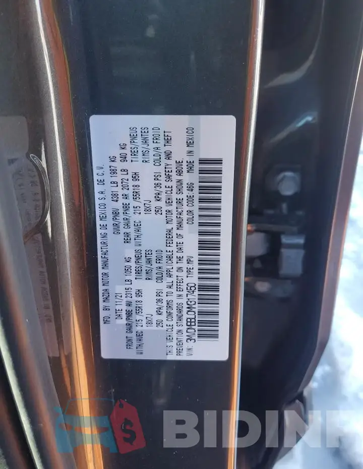 3MVDMBBL0MM317450 Photo# 13