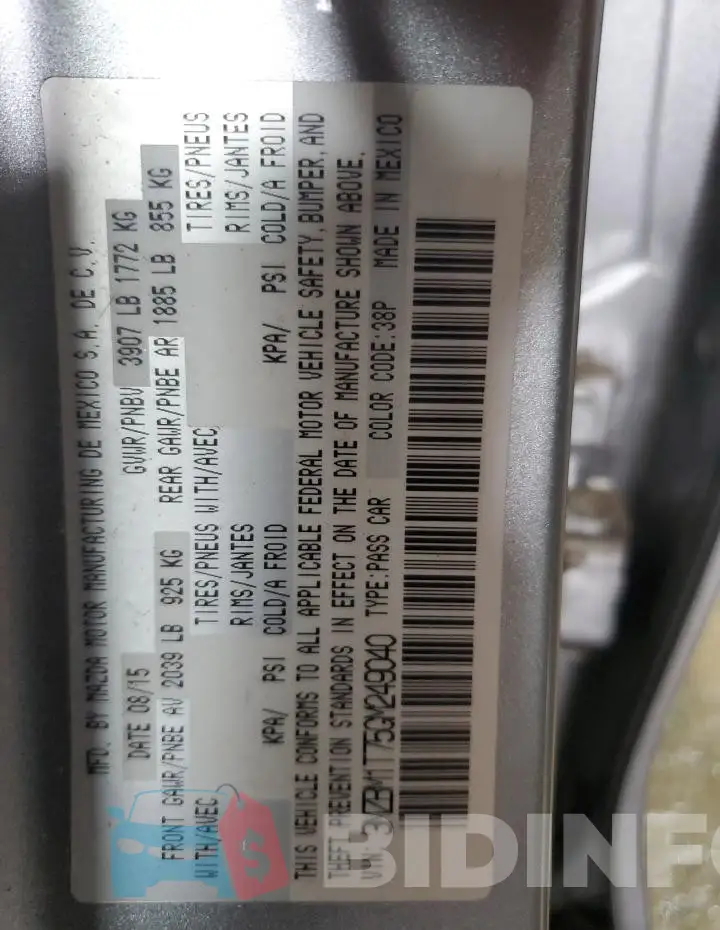3MZBM1T75GM249040 Photo# 12