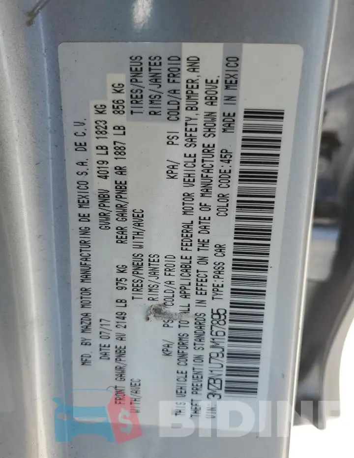 3MZBN1U79JM167895 Photo# 12