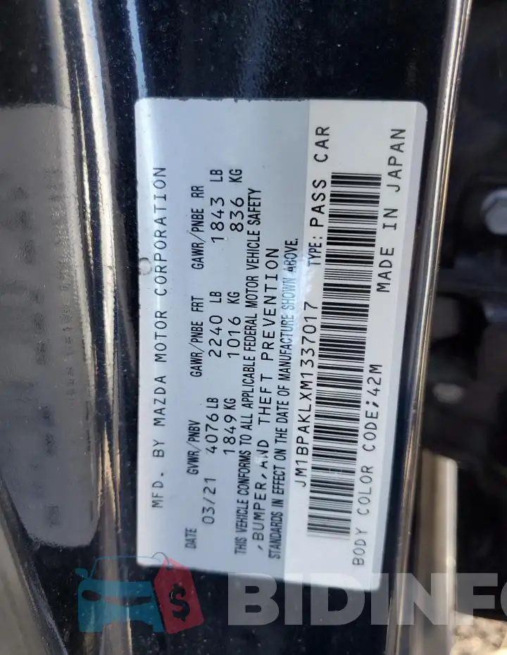 JM1BPAKLXM1337017 Photo# 13