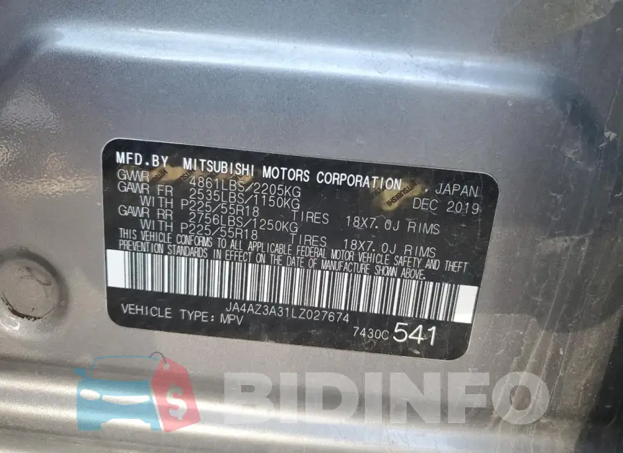 JA4AZ3A31LZ027674 Photo# 12