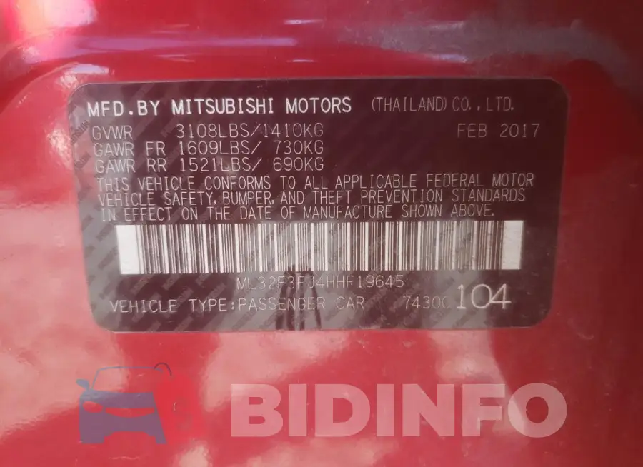 ML32F3FJ4HHF19645 Photo# 12