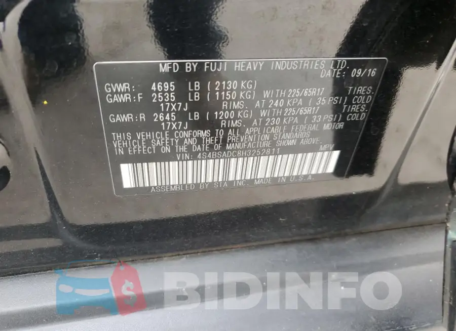 4S4BSADC8H3252811 Photo# 13