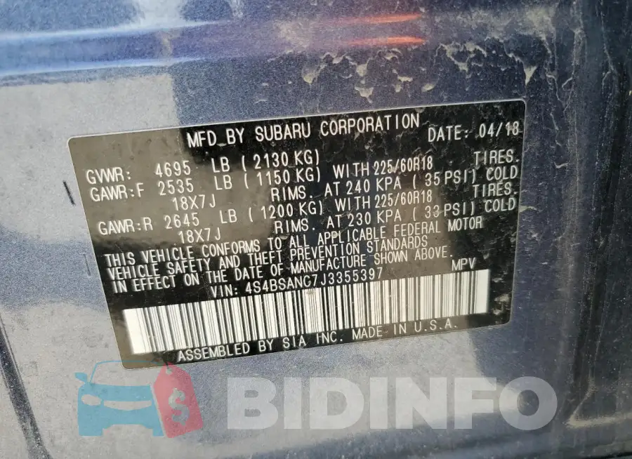 4S4BSANC7J3355397 Photo# 13