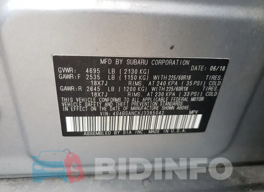 4S4BSANCXJ3385042 Photo# 12
