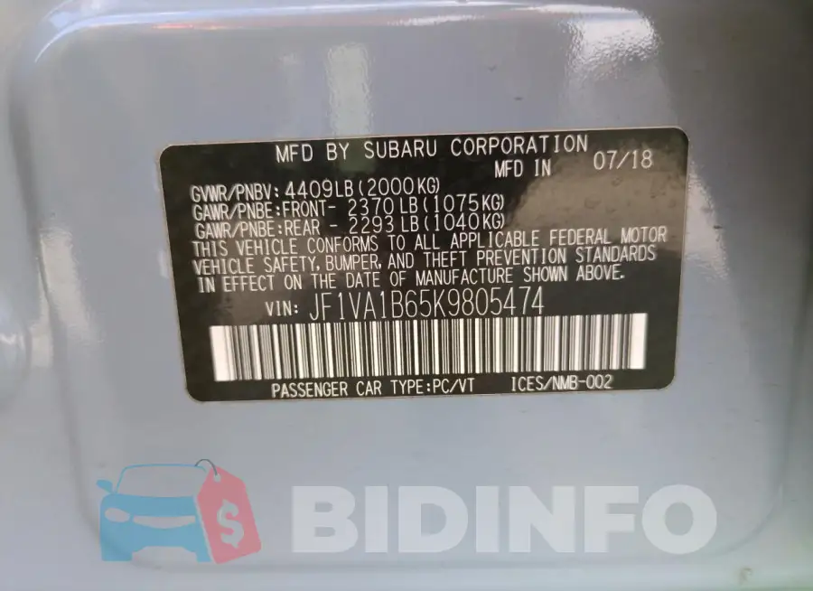 JF1VA1B65K9805474 Photo# 12
