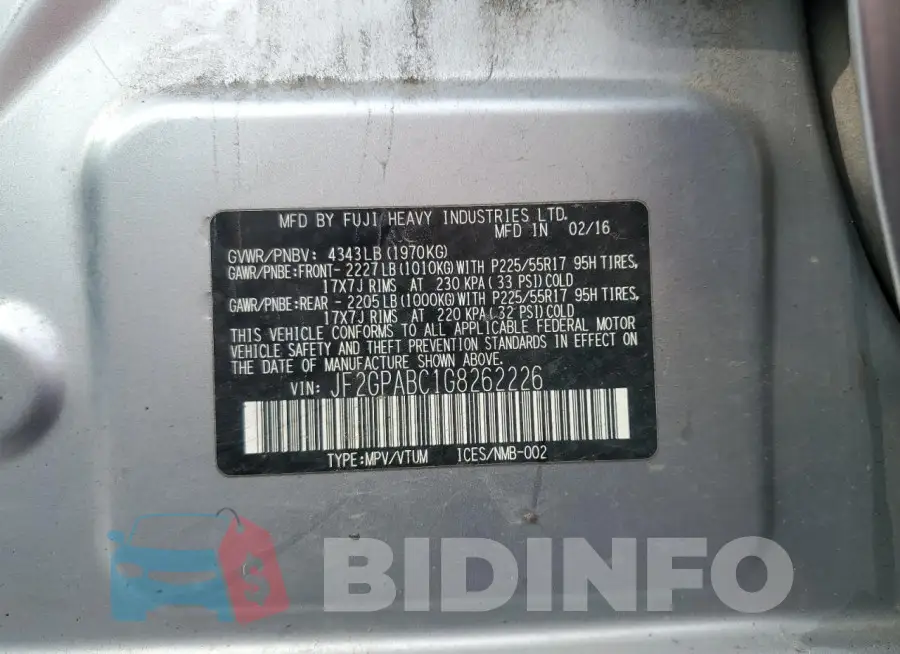 JF2GPABC1G8262226 Photo# 13