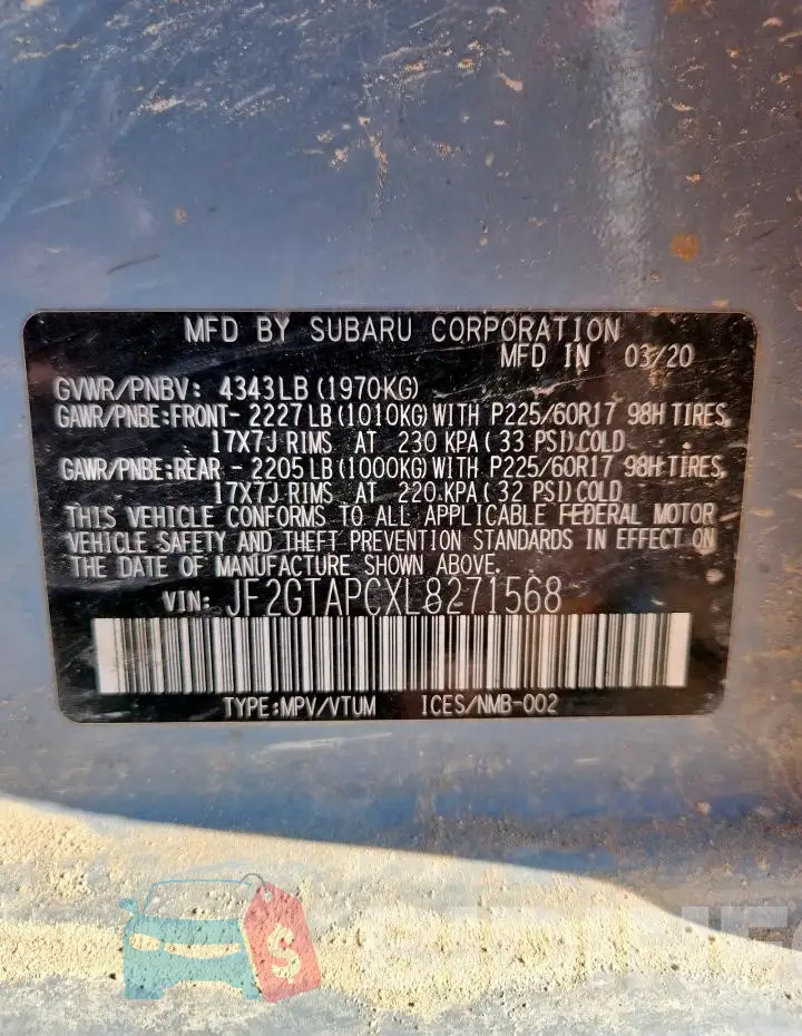 JF2GTAPCXL8271568 Photo# 13
