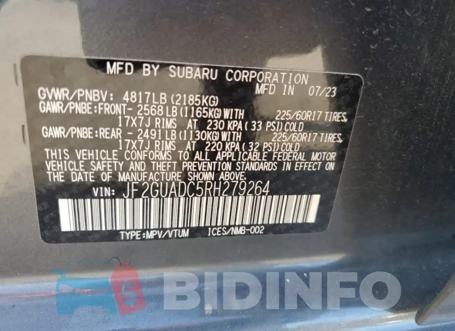 JF2GUADC5RH279264 Photo# 12