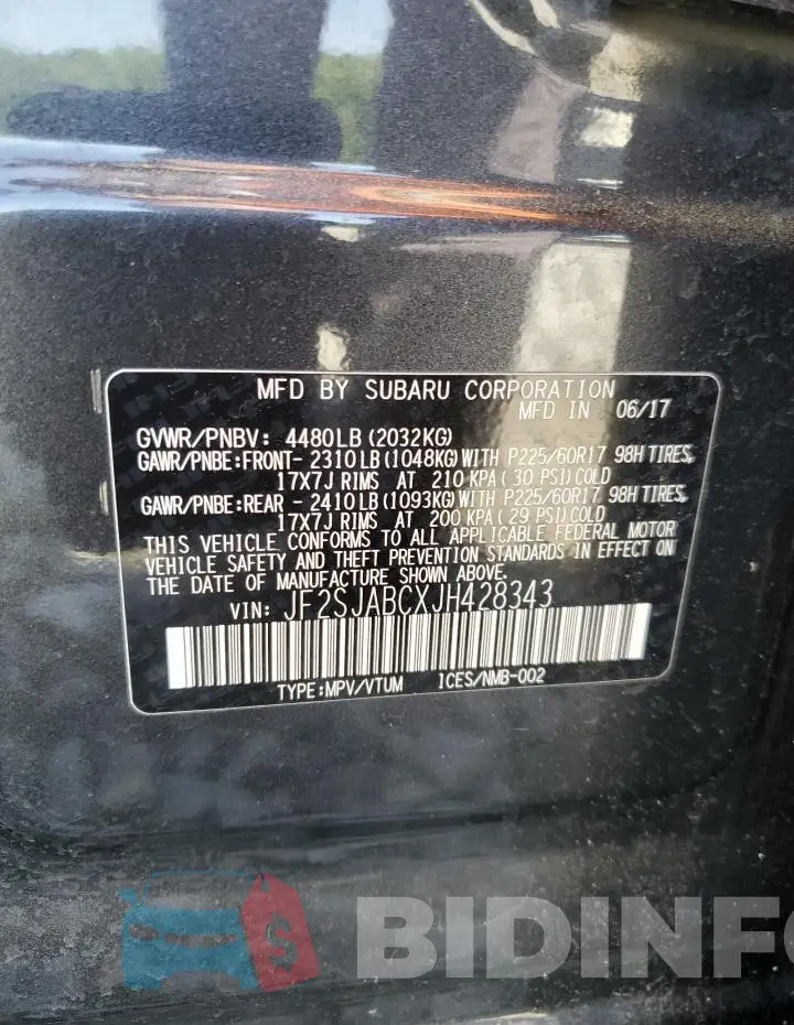 JF2SJABCXJH428343 Photo# 13
