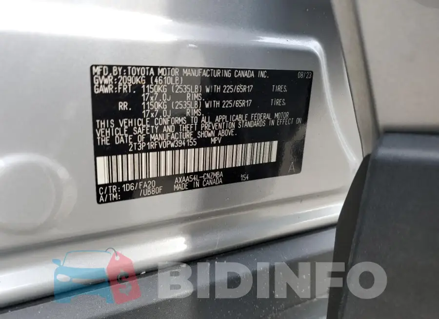 2T3P1RFV0PW394155 Photo# 13