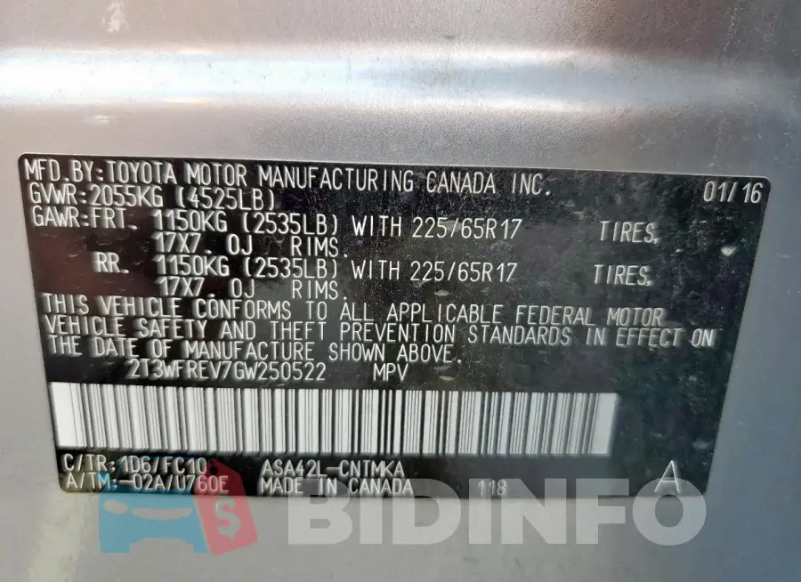 2T3WFREV7GW250522 Photo# 13