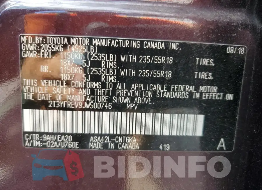 2T3YFREV9JW500746 Photo# 14